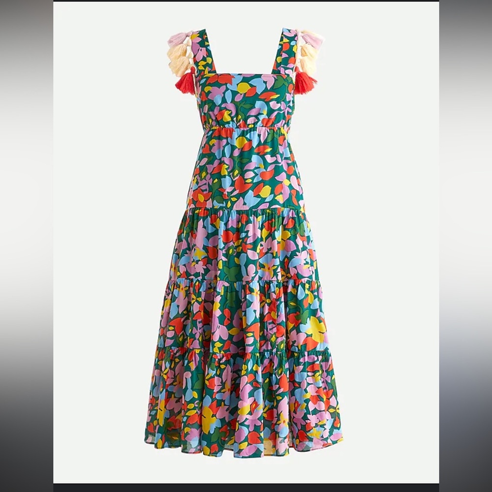 EUC J.Crew Tassel Dress in Confetti Floral Size XS